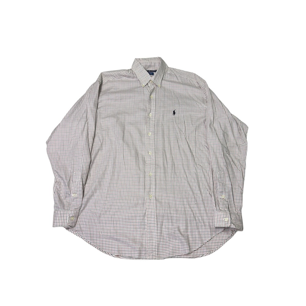 Ralph Lauren Blake Button Down Shirt Men's Size L Gingham Check Logo